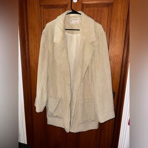 Free People Everly Chord Blazer in pale khaki. Size XL.